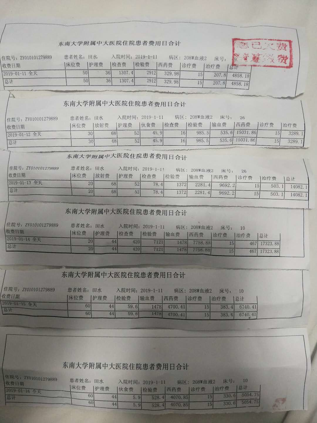 住院六天治疗费 花了五万余元.jpg