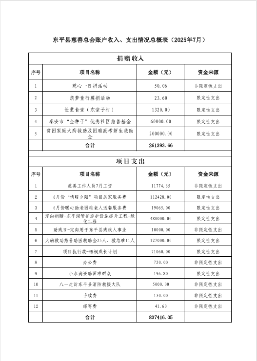 东平县慈善总会账户收入、支出情况总概表（2025年7月）.png